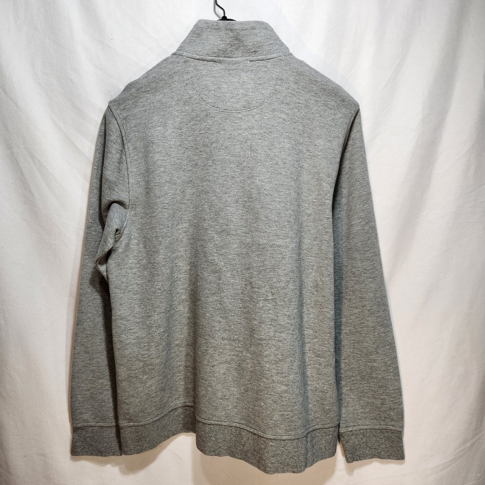 Brooks Brothers Sweater Men's Large Grey Half Zip Pullover Embroidered Preppy - Picture 2 of 7